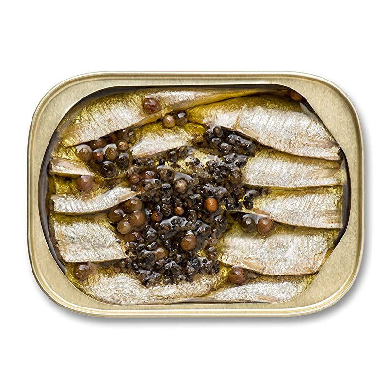 Wild Caught Sardines in Extra Virgin Olive Oil Spicy Cracked Pepper 375 Ounce Pack of 12
