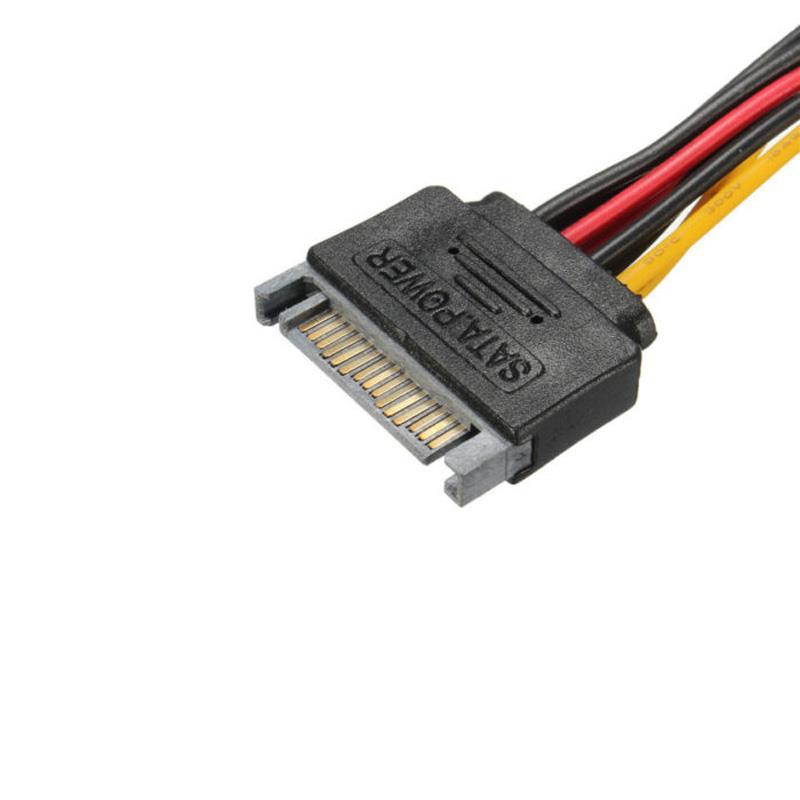 axGear SATA Power Male to Molex 4 Pin Female Splitter Cable 15 Pin to 2 x 4 Pin M-F Wire