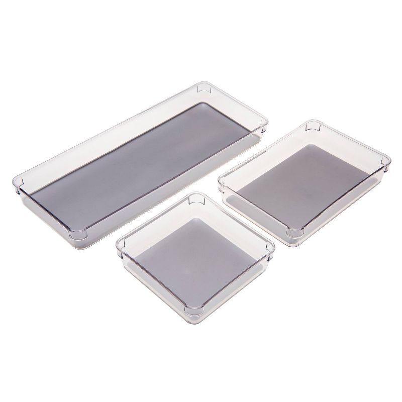 Simplify 3pk Multipurpose Drawer Organizers Clear