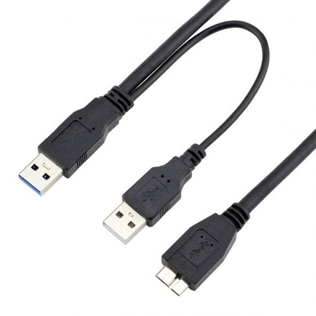 FVH Dual USB3.0 A Male to Micro USB 3.0 Y cable with Extra Power for Mobile HDD U3-029-0.5M