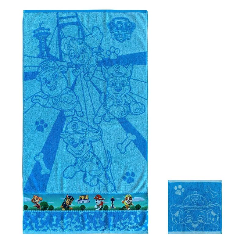 2pc PAW Patrol Power Leaps Bath Towel and Washcloth Set