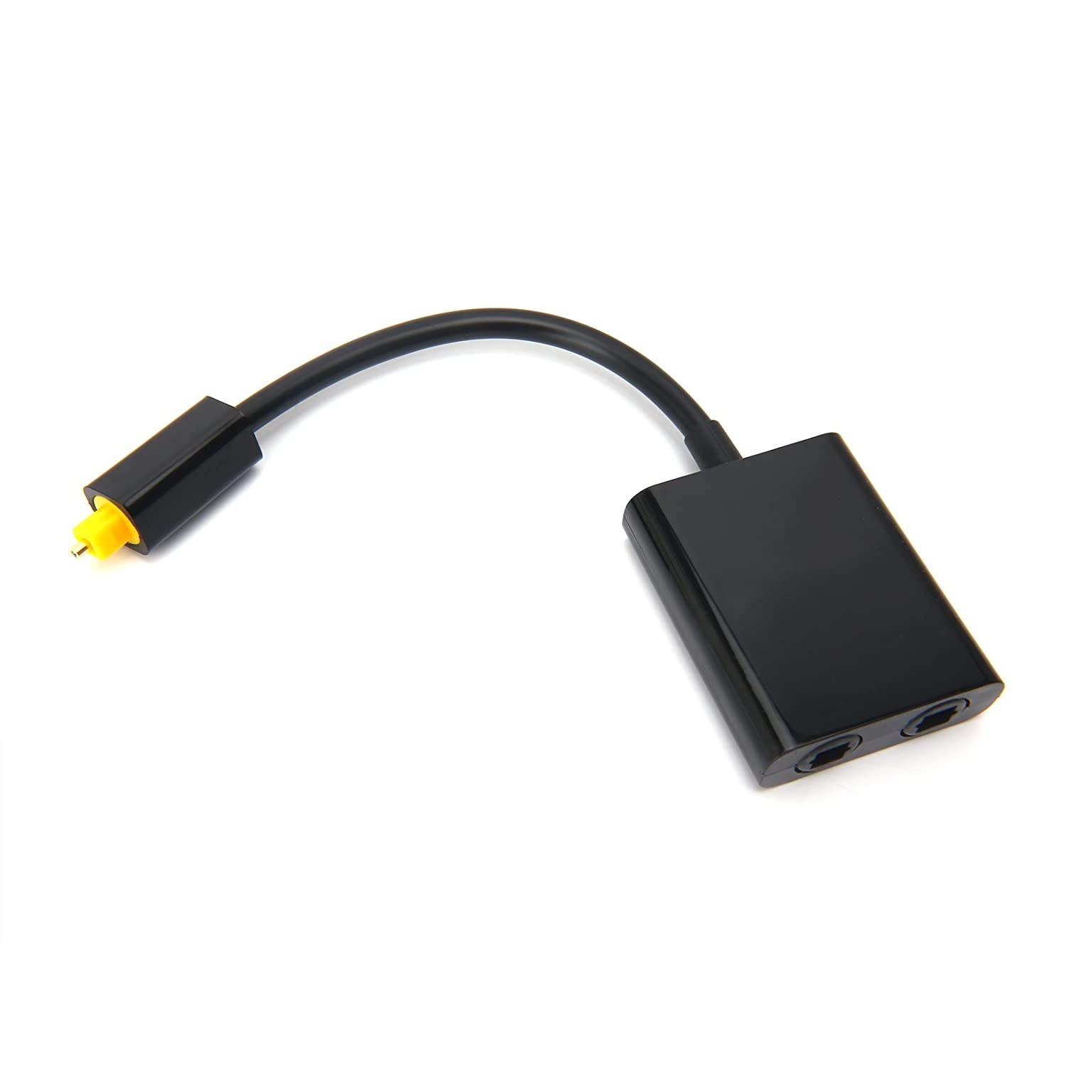 SiYear 1 in 2 Out Digital Toshlink Fiber Audio Optical Splitter Cable Fiber Optic AdapterFiber Converter Audio Adapter Cable (0.2M)