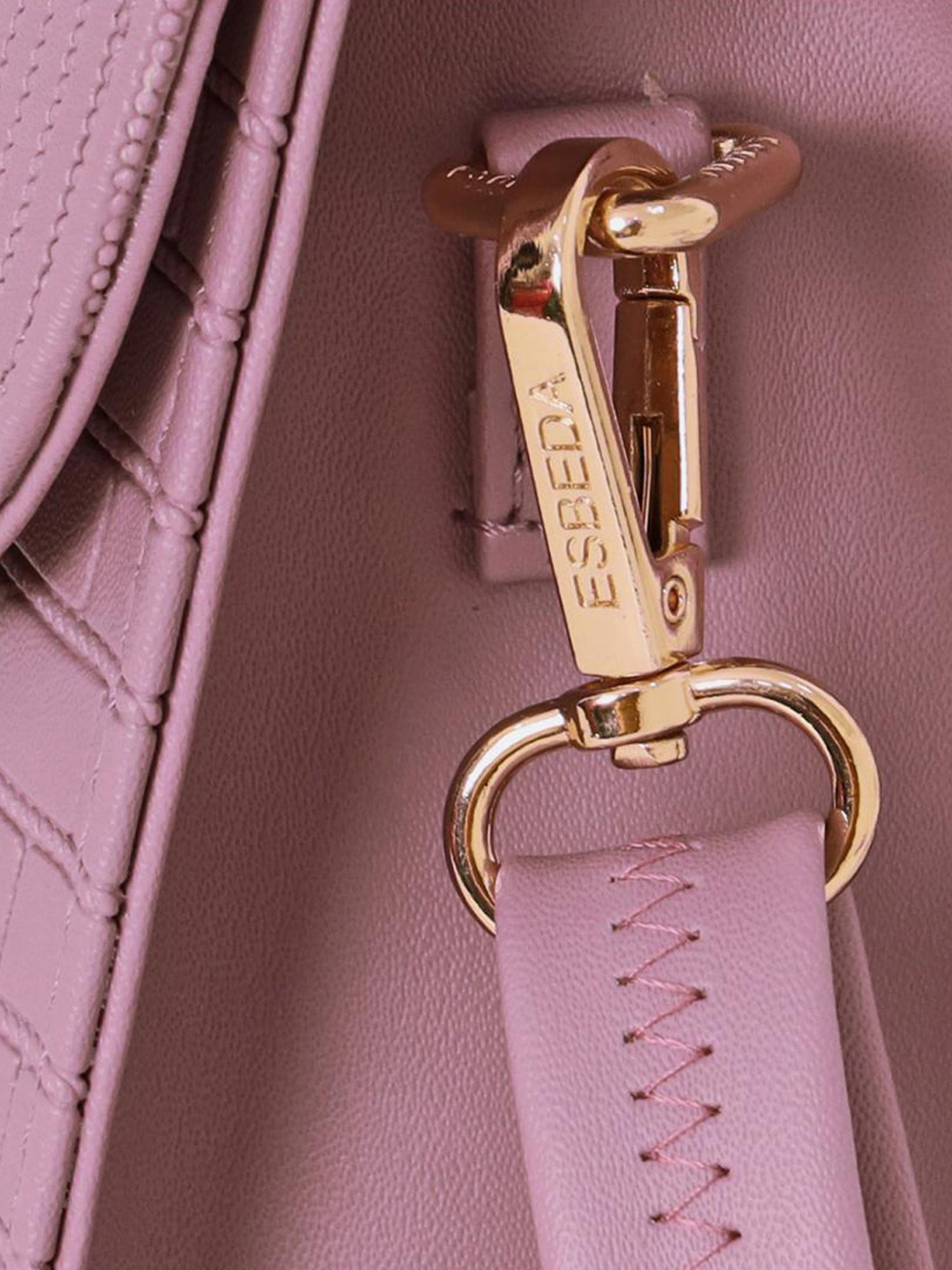 Esbeda Pink Textured Medium Satchel Handbag