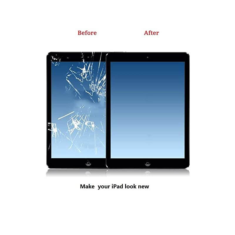 Touch Screen Digitizer Replacement Assembly for Black iPad 4 Model A1458 A1459 A1460 with Home Button Camera Holder Preinstalled AdhesiveFrame Bezel Tool Kit