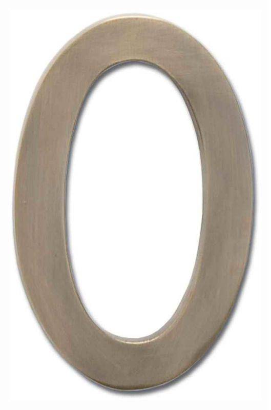 Architectural Mailboxes 3585AB-0 Solid Cast Brass 5 in. Antique Brass Floating House Number 0