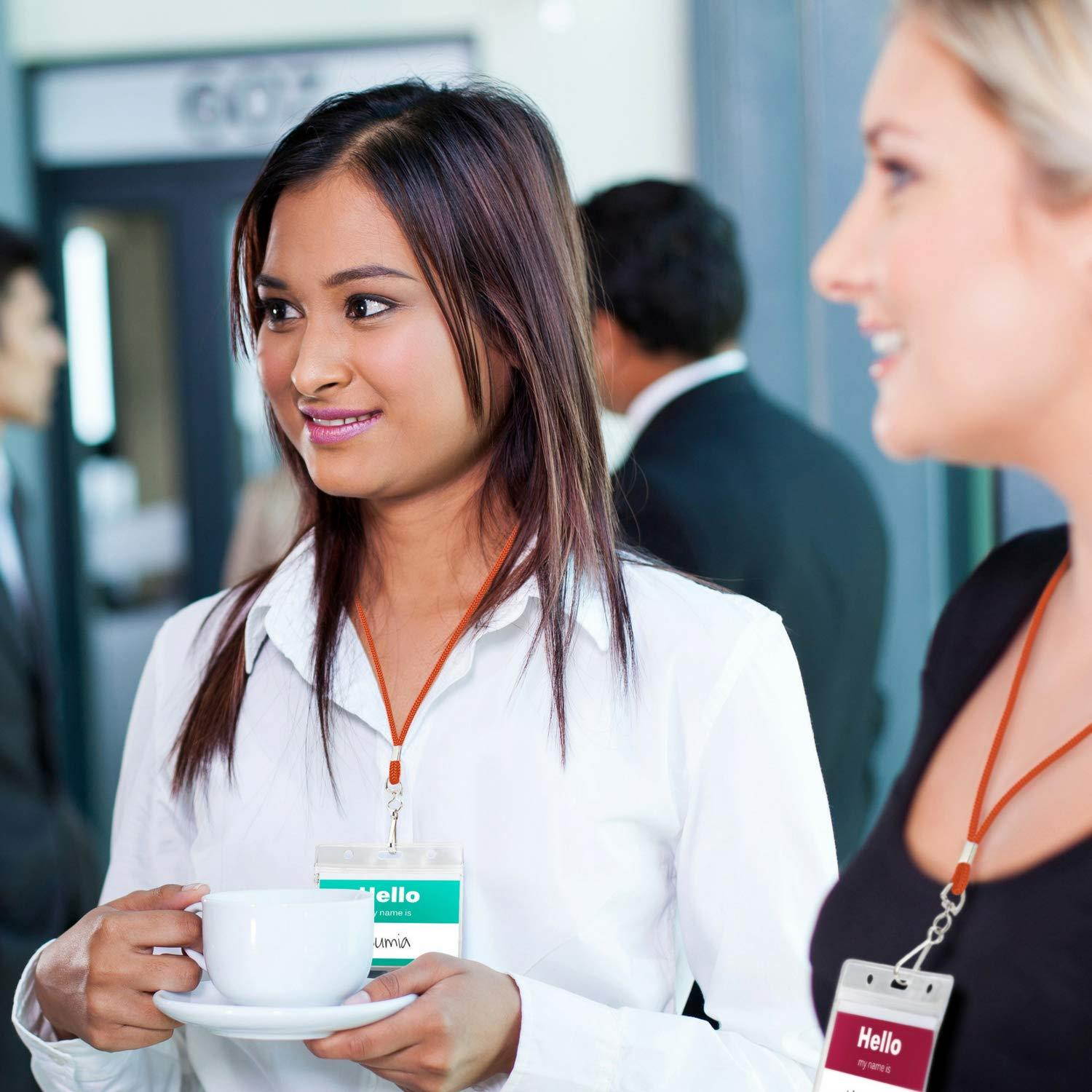 MIFFLIN Bulk Lanyards for ID Name Badge Holder (Orange Non-Breakaway, 100 Pack)