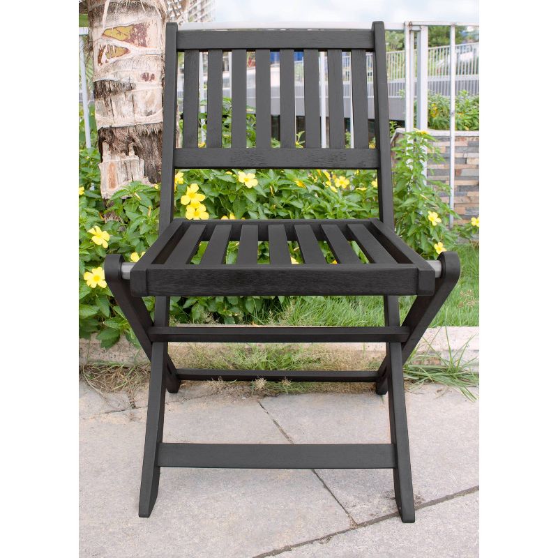 4pk Eucalyptus Folding Chairs Black - Merry Products