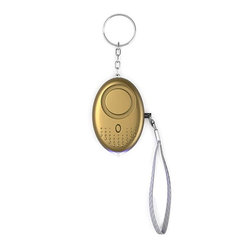 Safe Sound Personal Alarm Siren 130dB Personal Security Keychain Alarm wLED Light Emergency Self Defense Safety Alarm Keychain for Women Kids Elderly Safety Whistle Siren Gold