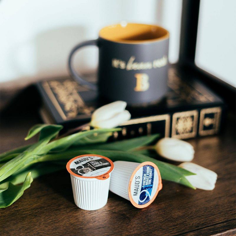 Maud's Dark Roast Coffee (Tall Dark and Handsome), Recyclable Dark Roast Coffee Pods – 100% Arabica Coffee California Roasted - 100ct