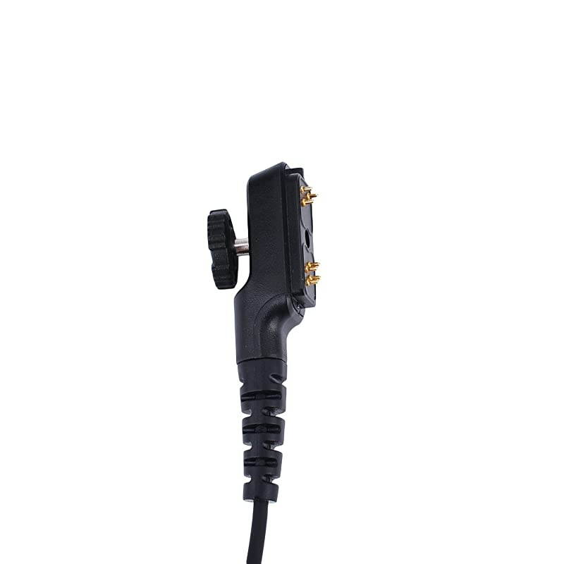 PD782 Acoustic Tube Earpiece Headset Compatible with Hytera PT580 PD702 PD780 Radio, PU Material, Black
