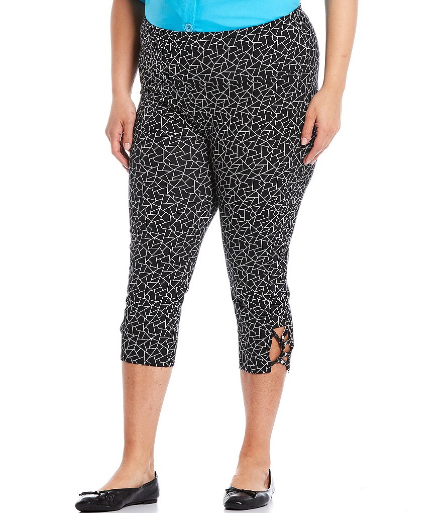 Intro Plus Size Solid Double Knit Tummy Control Leggings