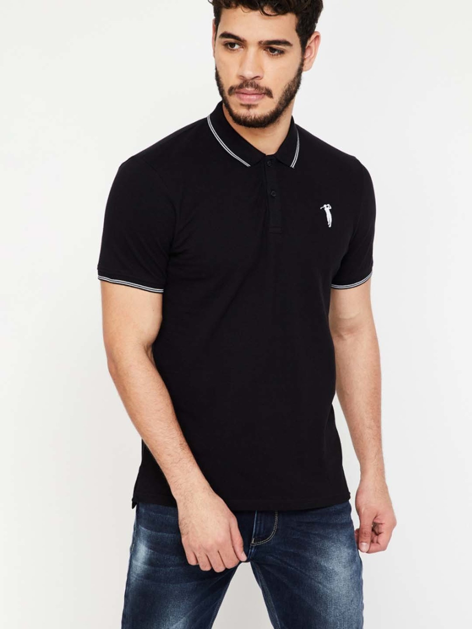 BOSSINI Black Regular Fit Polo T-Shirt