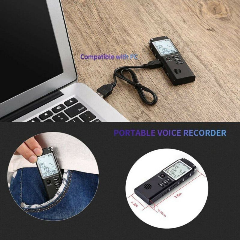 32G Voice Activated Mini Spy Digital Sound Audio Recorder Dictaphone MP3 Player(SD Card Not Included)