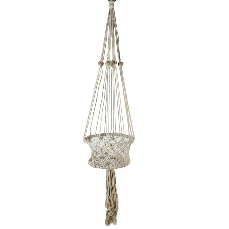 Sullivans Set of 2 Hanging Planters 26"H & 23"H Silver