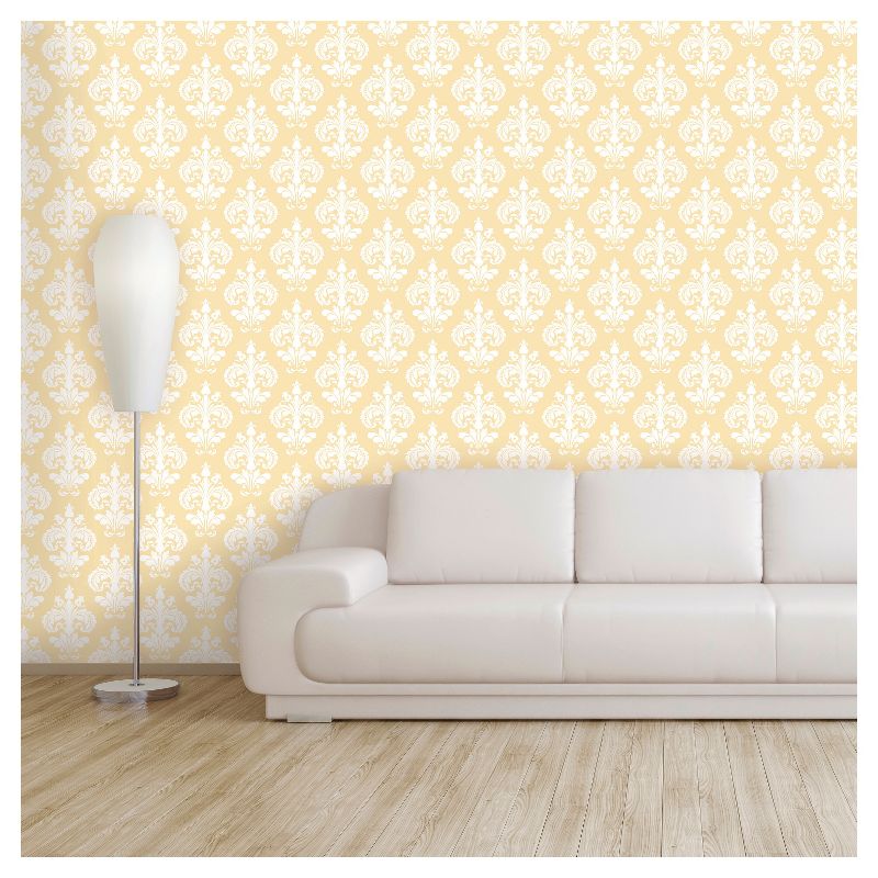 Devine Color Chantilly Peel & Stick Wallpaper Yellow/White