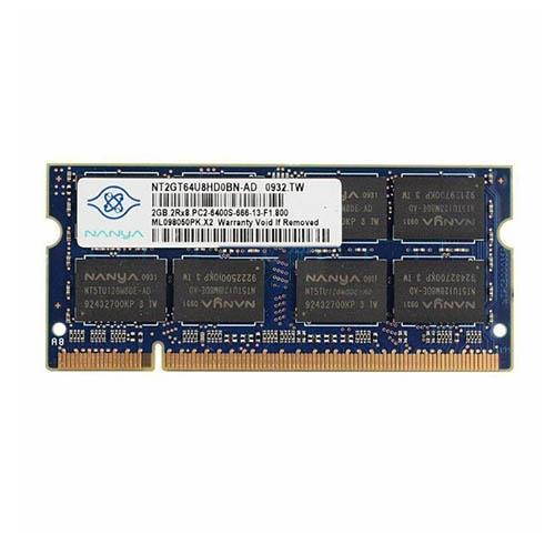 NANYANanya Nt2Gt64U8Hd0Bn-Ad Nanya 2Gb (2Rx8) 800Mhz Pc26400 Cl6 16C 128X8 Ddr22Rx8 1.8V Sodimm Memory