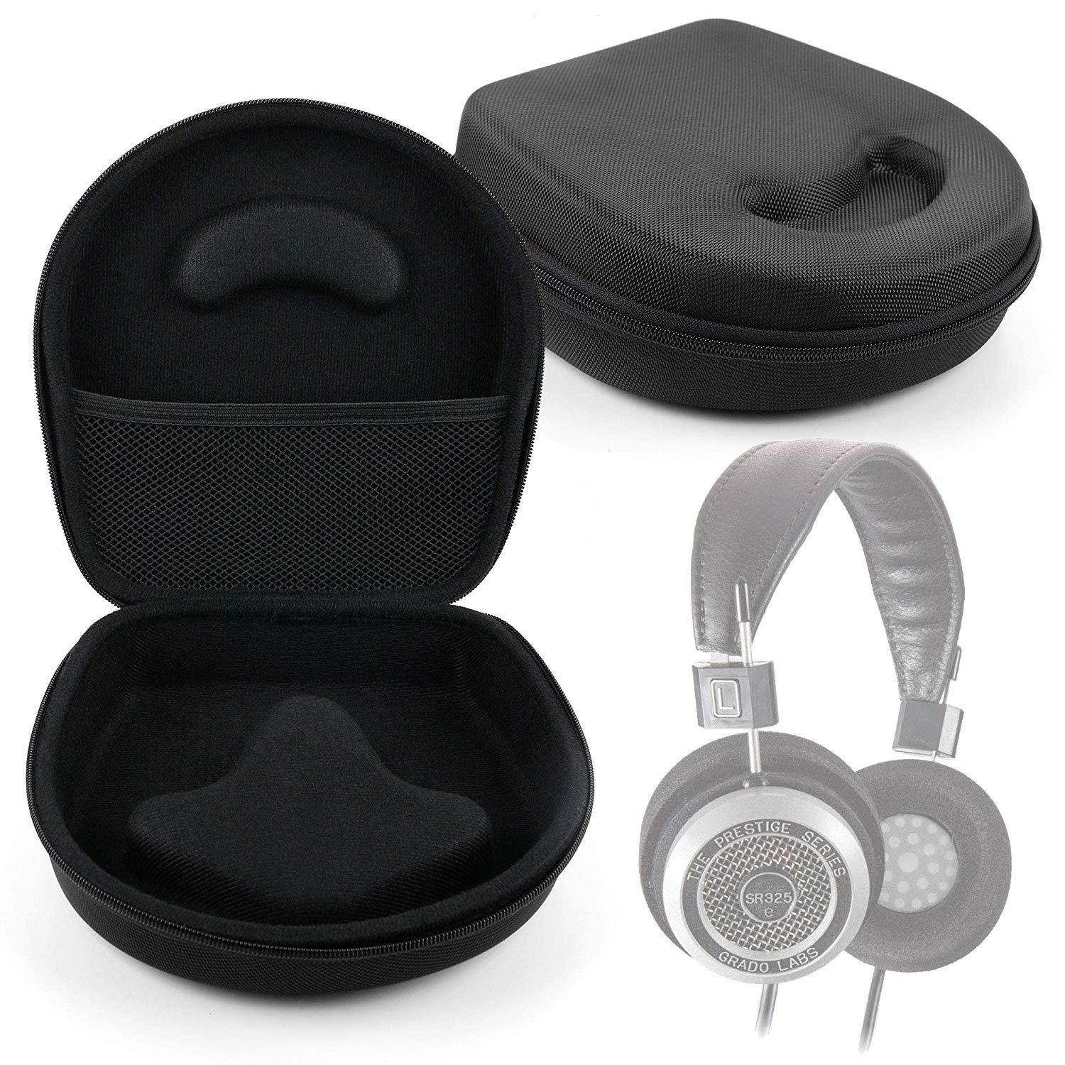 Hard EVA Storage Case For Headphones / Earbuds, With Compartment (Black) For Grado: SR325is | SR225i | SR125i | SR80i | SR60i | PS1000 | PS500 | RS1i |RS2i |GS1000i - by DURAGADGET