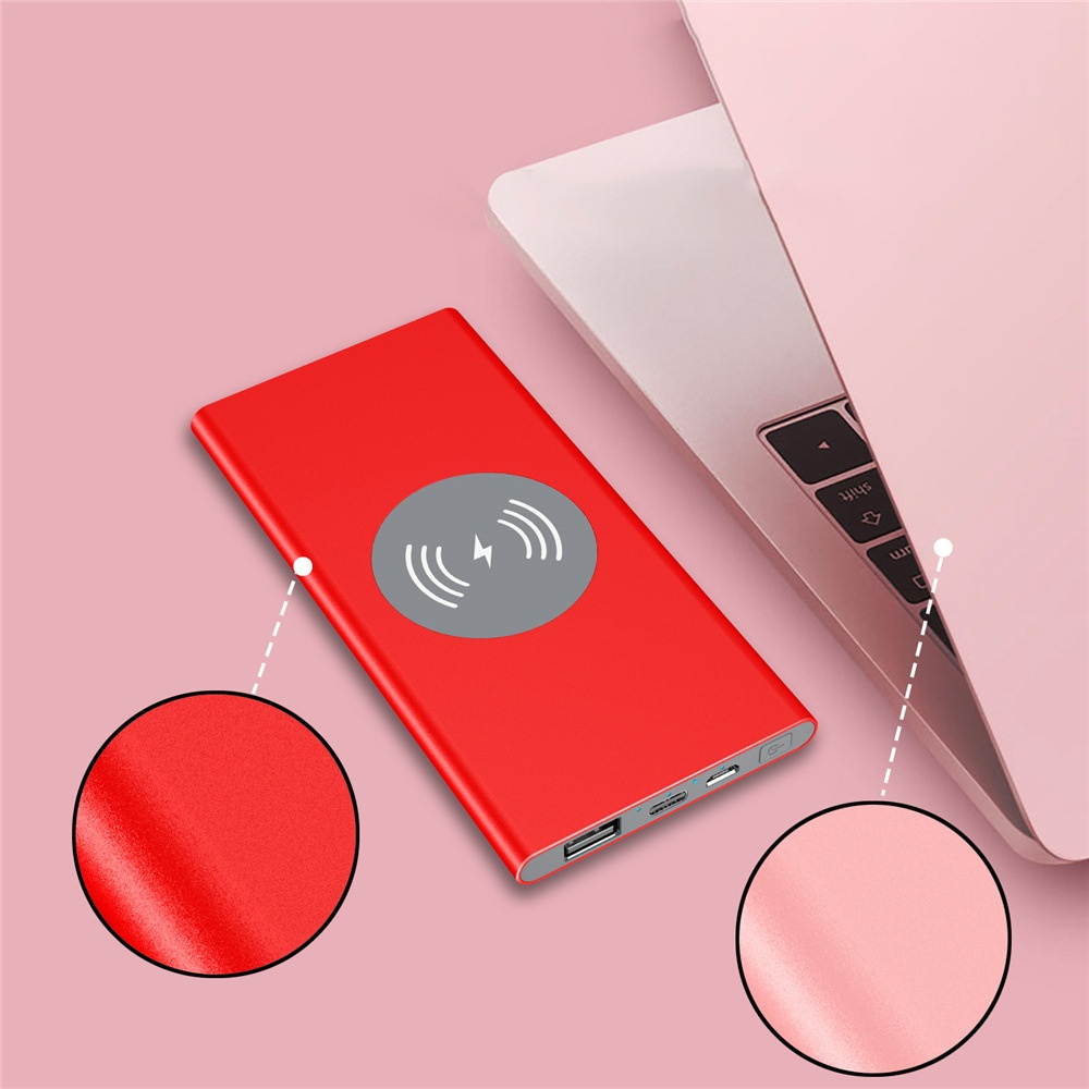 8000mAh DIY Wireless Power Bank Case Wireless Charger Fast Charging For iPhone XS 11Pro P40 Pro Mi10 S20+ Note 20 Black