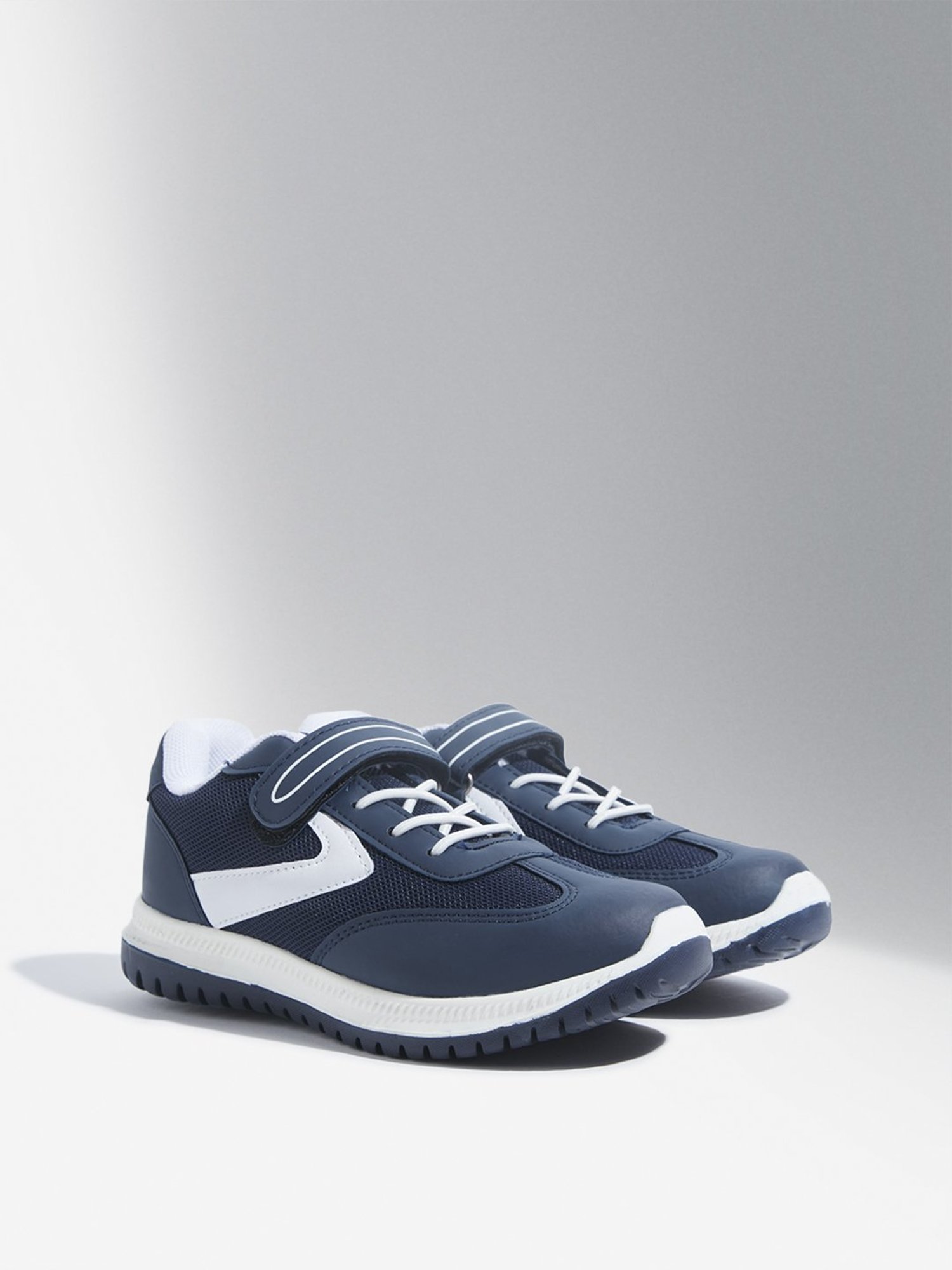 Yellow by Westside Navy Mesh Detailed Lace-Up Sneakers