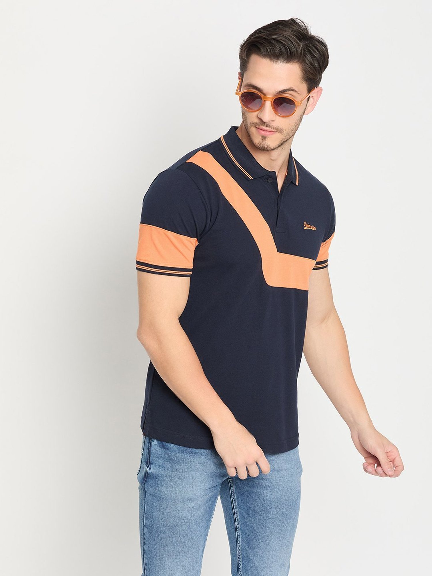 Duke Navy Slim Fit Polo T-Shirt