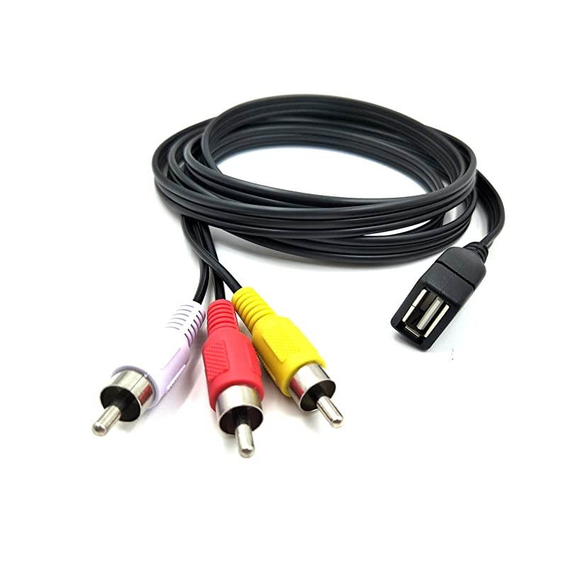 USB to RCA Cable USB 20 Female to 3 RCA Male Video AV Camcorder Adapter Cable for TVMacPC 5 feet15M