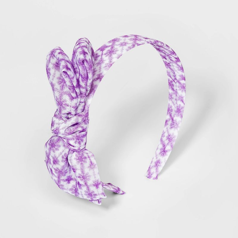 Girls' Geo Print Headband - Cat & Jack™ Purple/White