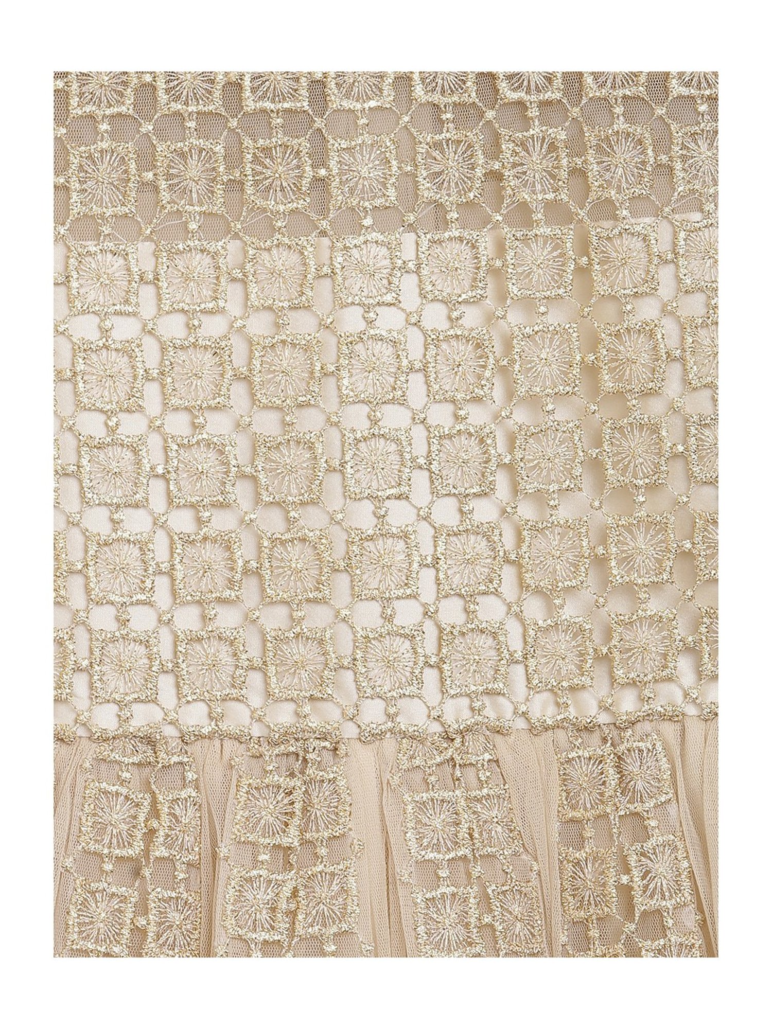 Butterfly Blush Kids Golden Embroidered Dress