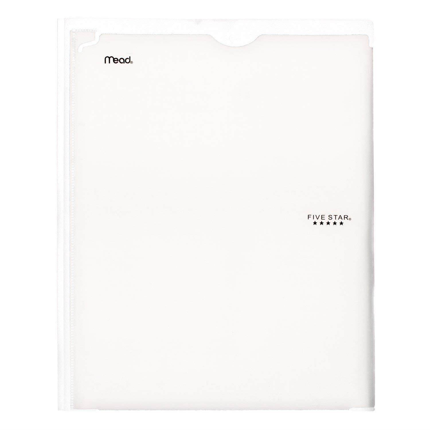 Five Star 2 Pocket Folders with Prong Fasteners, Folders with Pockets, Customizable Cover, Plastic, 4 Pack (38130)