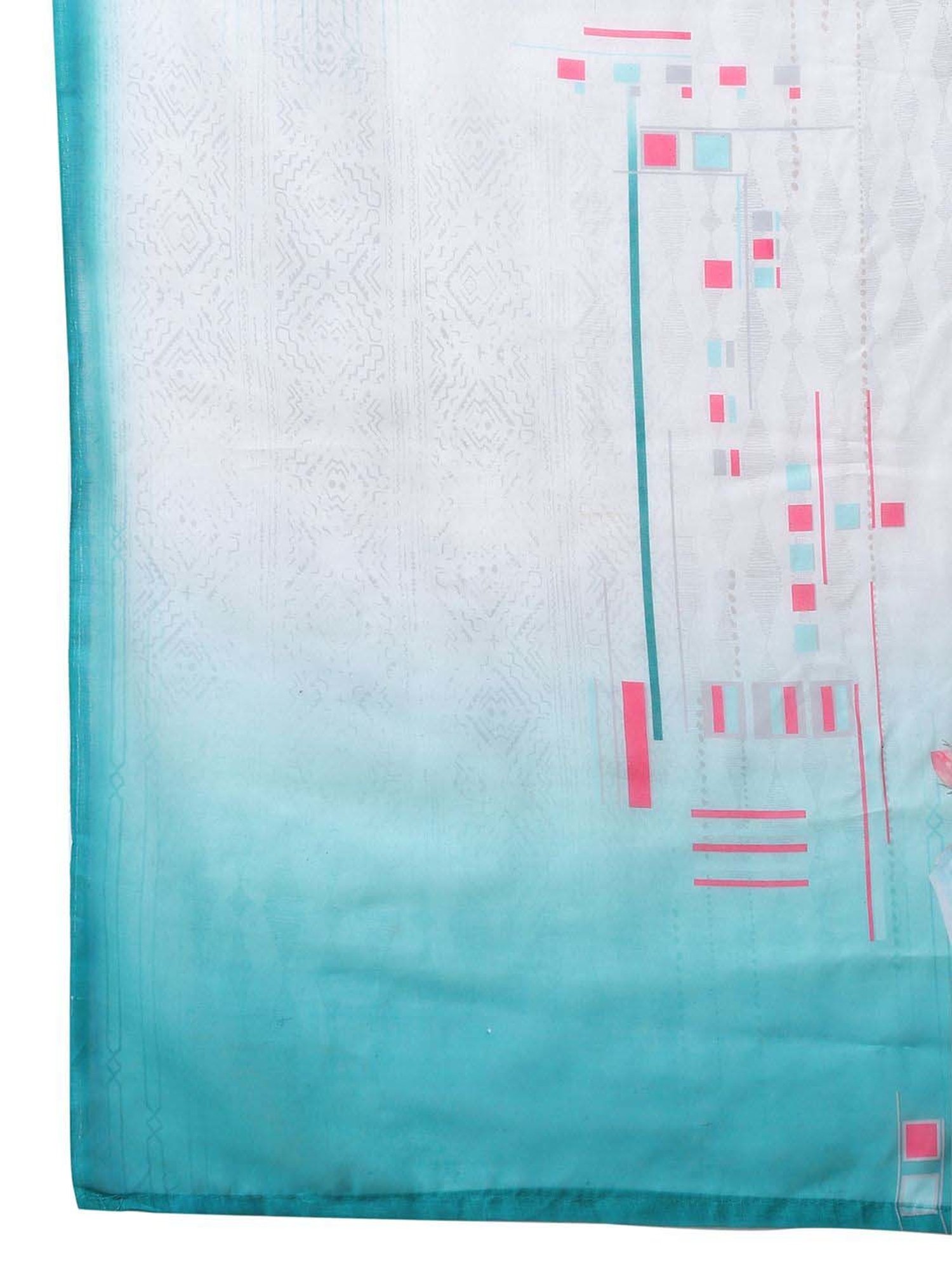 Stylee LIFESTYLE White & Blue Cotton Printed Unstitched Dress Material