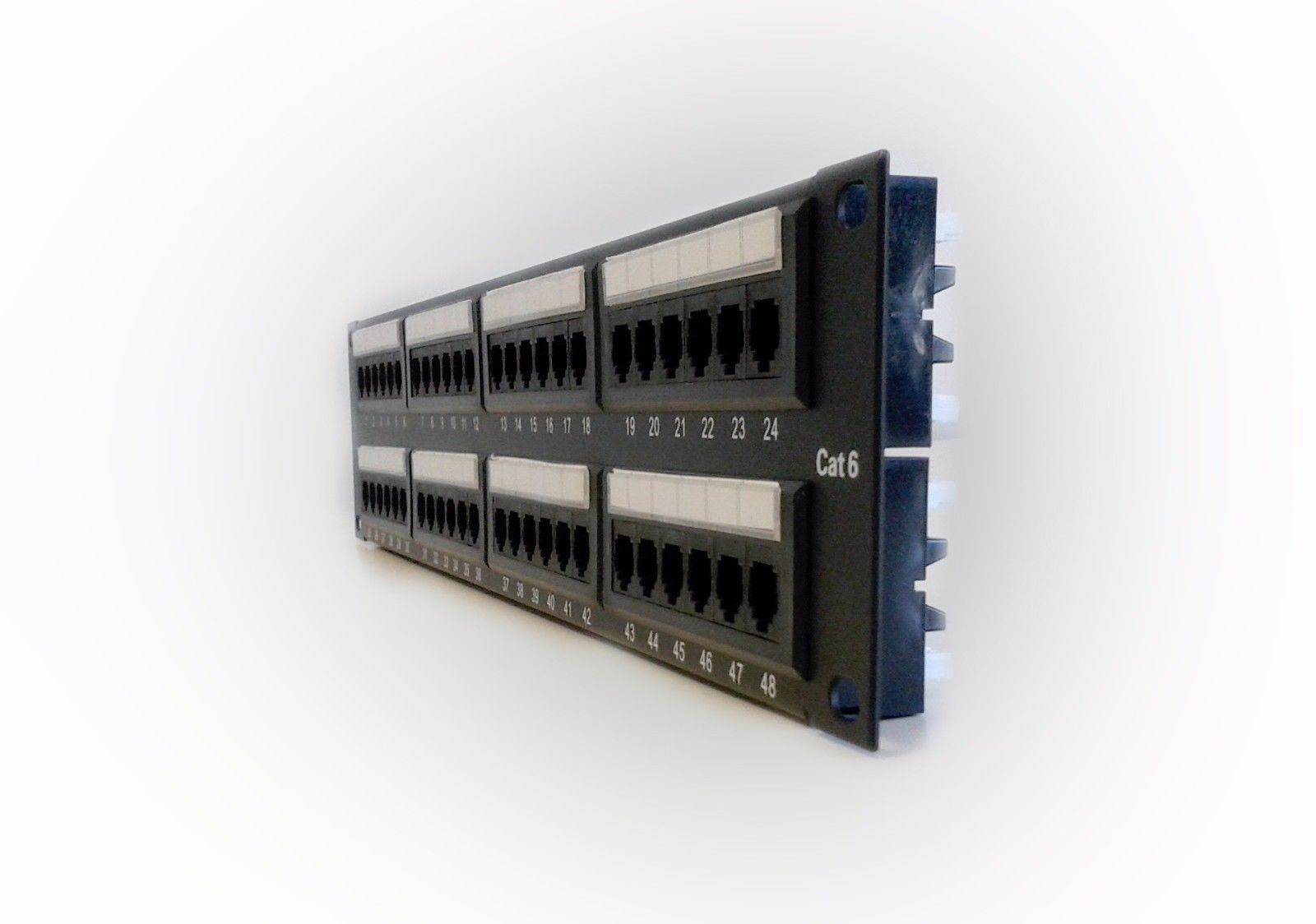 Patch panel CAT6 UTP 48 port 5-pack 2U 110 IDC T568A & B 22~24AWG unshielded