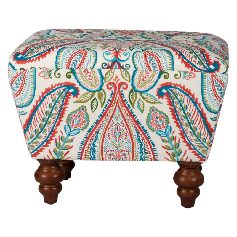 Slipper Accent Chair and Ottoman Coral/Turquoise - HomePop