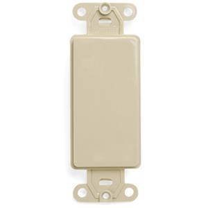 Leviton 80414-I Blank Decora Adapter, No Hole, Plastic, Ivory