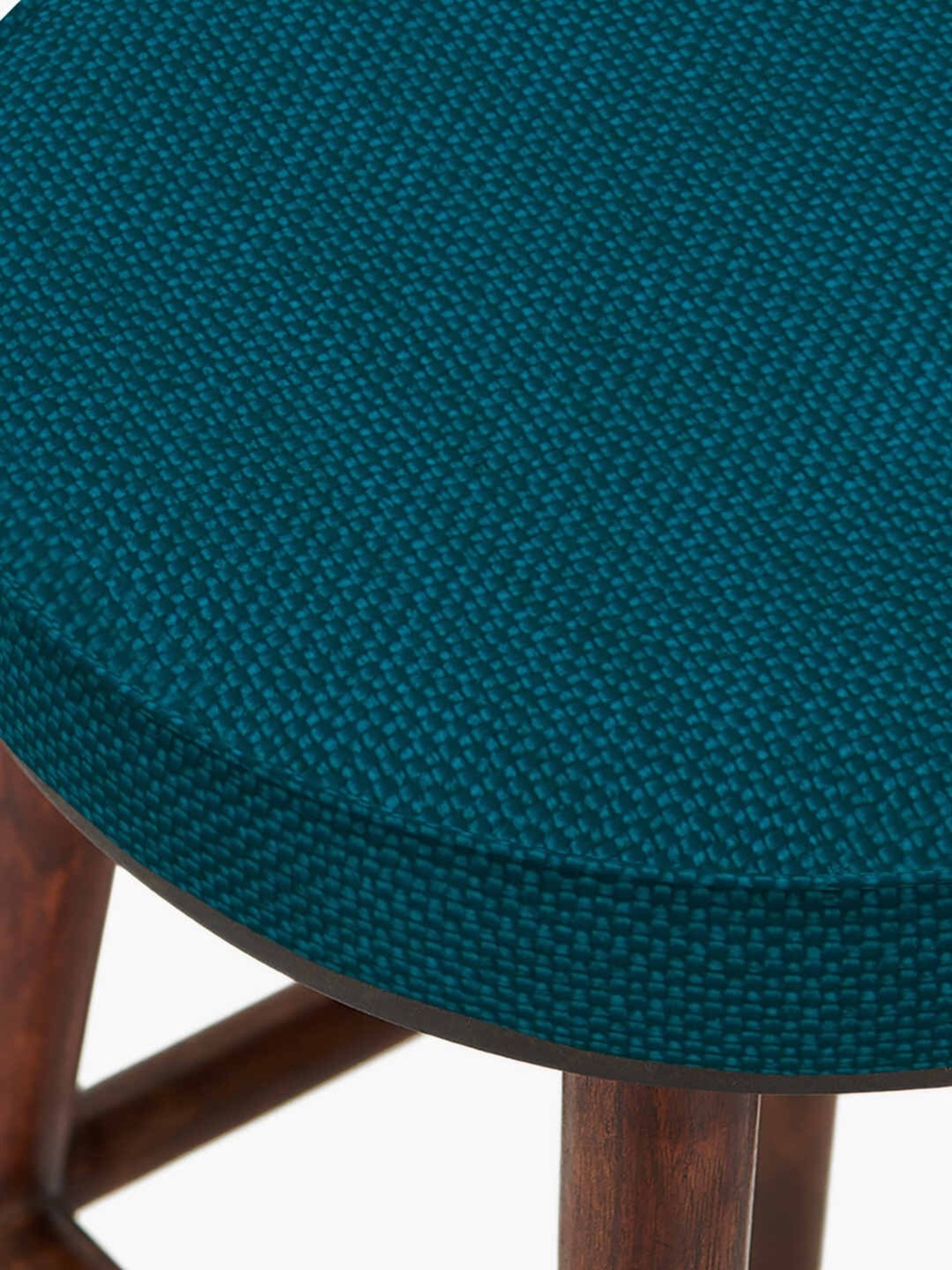 Chumbak French Sahara Solid Mustard Yellow Wood Ottoman