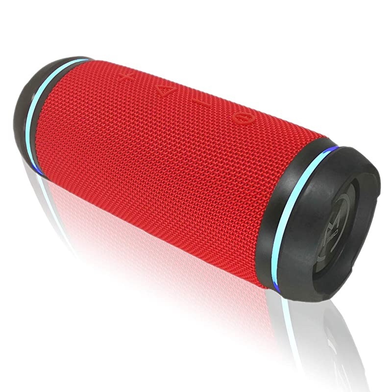 Sound Ring Bluetooth Portable Speakers 12W Loud Wireless Speakers 360&deg;HD Sound Waterproof IPX6 Dual Pairing Shockproof Rugged Outdoors BT5750RED
