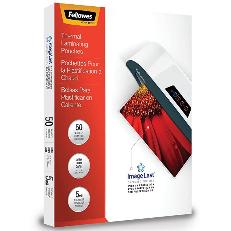 Thermal Laminating Pouches, ImageLast, Jam Free, Letter Size, 5 Mil, 50 Pack (5204002),Clear