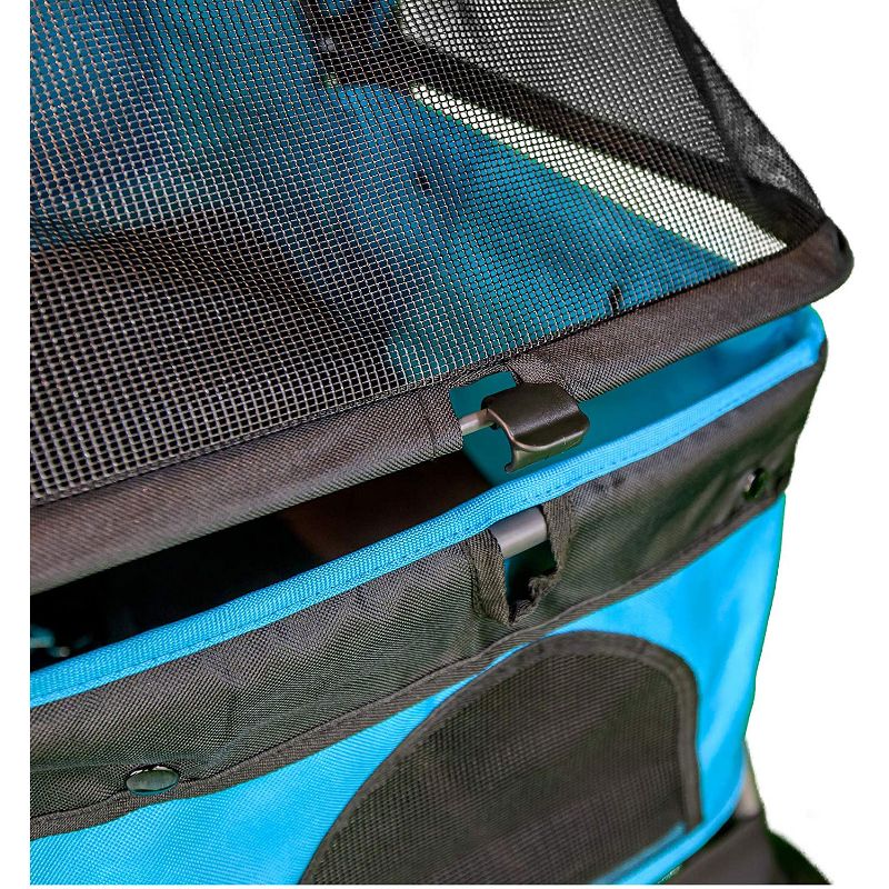 dbest products Pet Smart Cart Carrier Crate Kennel Cage Bag with Wheels and Padded Bed for Airline Airplane Travel with Cats and Dogs, Medium (Black)