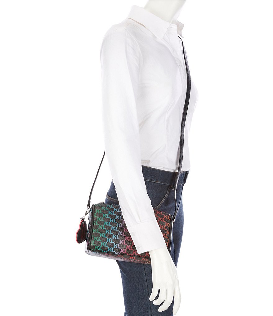 KARL LAGERFELD PARIS Signature Adele Rainbow Logo Crossbody Bag