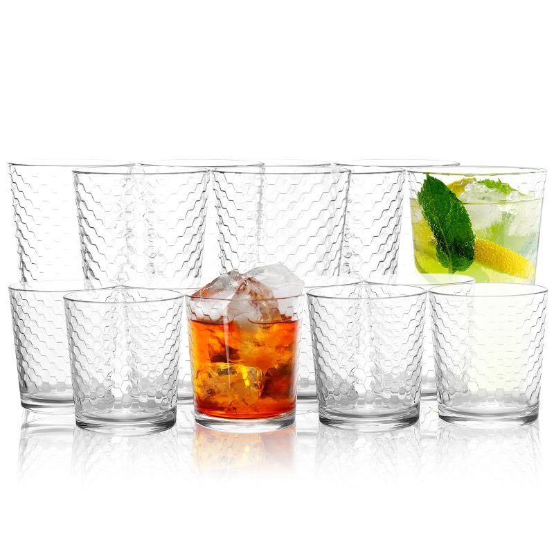 Pasabahce 16 Piece Horizon Double Old Fashioned and Tumbler Glass Set