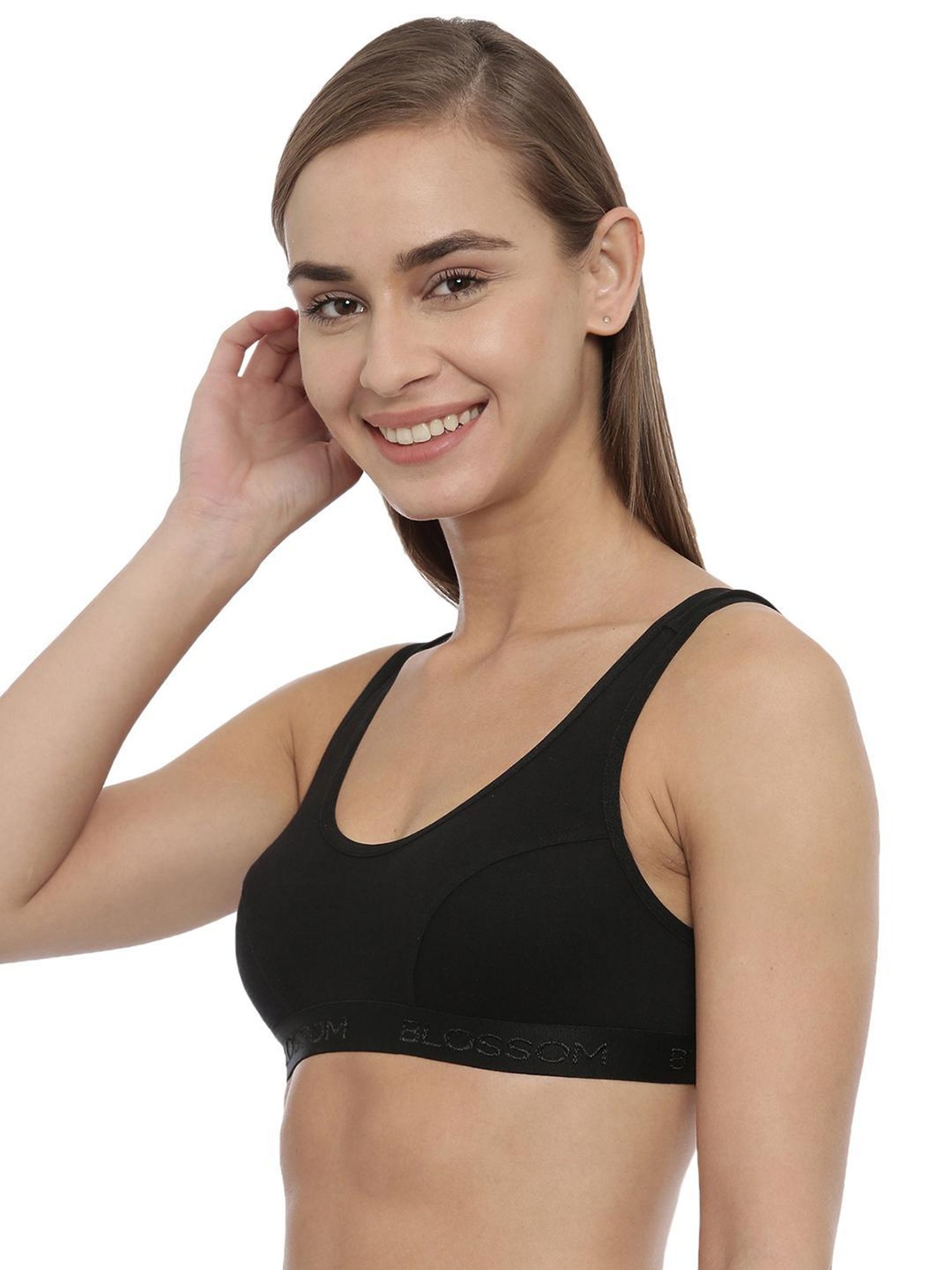 BLOSSOM Black Full Coverage Sports Bra