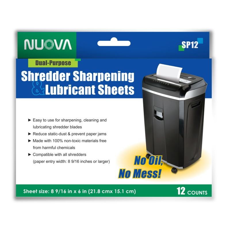 Nuova Shredder Sharpening & Lubricant Sheets - 36 counts