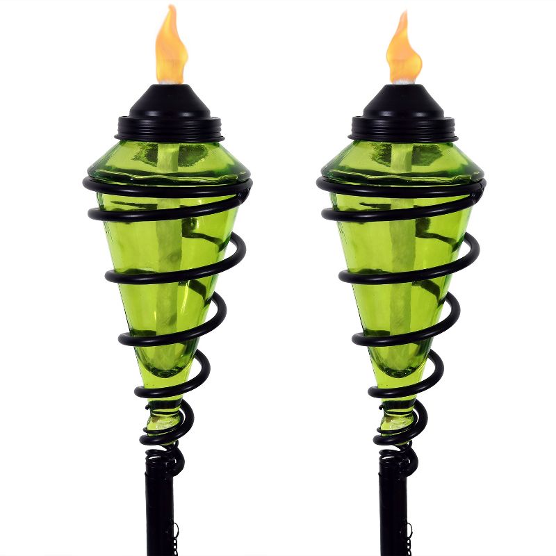 5.5" Petite Lantern Metal Table Torch Black - TIKI