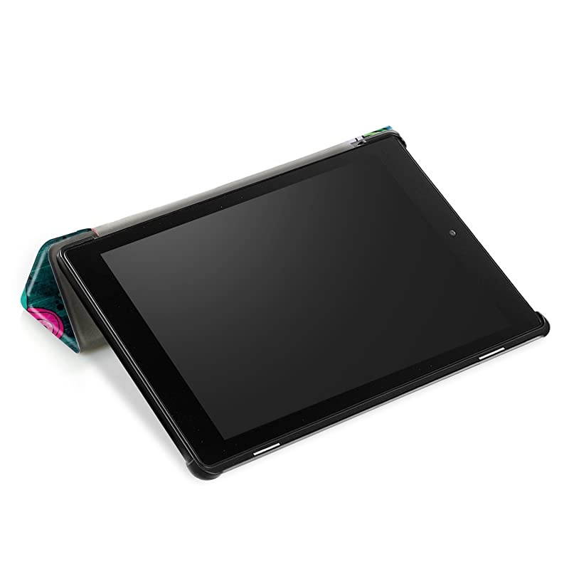 Ultra Slim Lightweight Shell Standing Case for  All-New Fire HD 10 10.1" 2019/2017 Model Smart Cover with Auto Wake/Sleep Feature, Unicorn Zoo