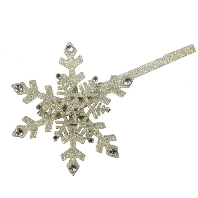 Sterling 17'' Silver Glitter Artificial Drenched Snowflake Door Hanger Christmas Decor