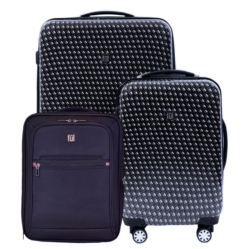 FUL 3pc Hardside Spinner Luggage Set - Metal Chain Swirl