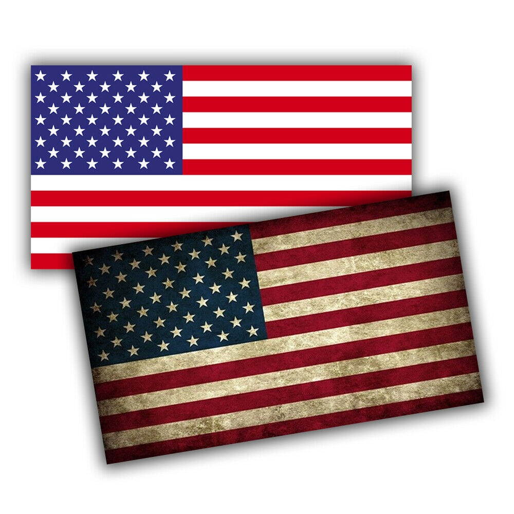 2-Pack American Flag Car Window Bumper Phone Decal Sticker USA 5x3 Inches