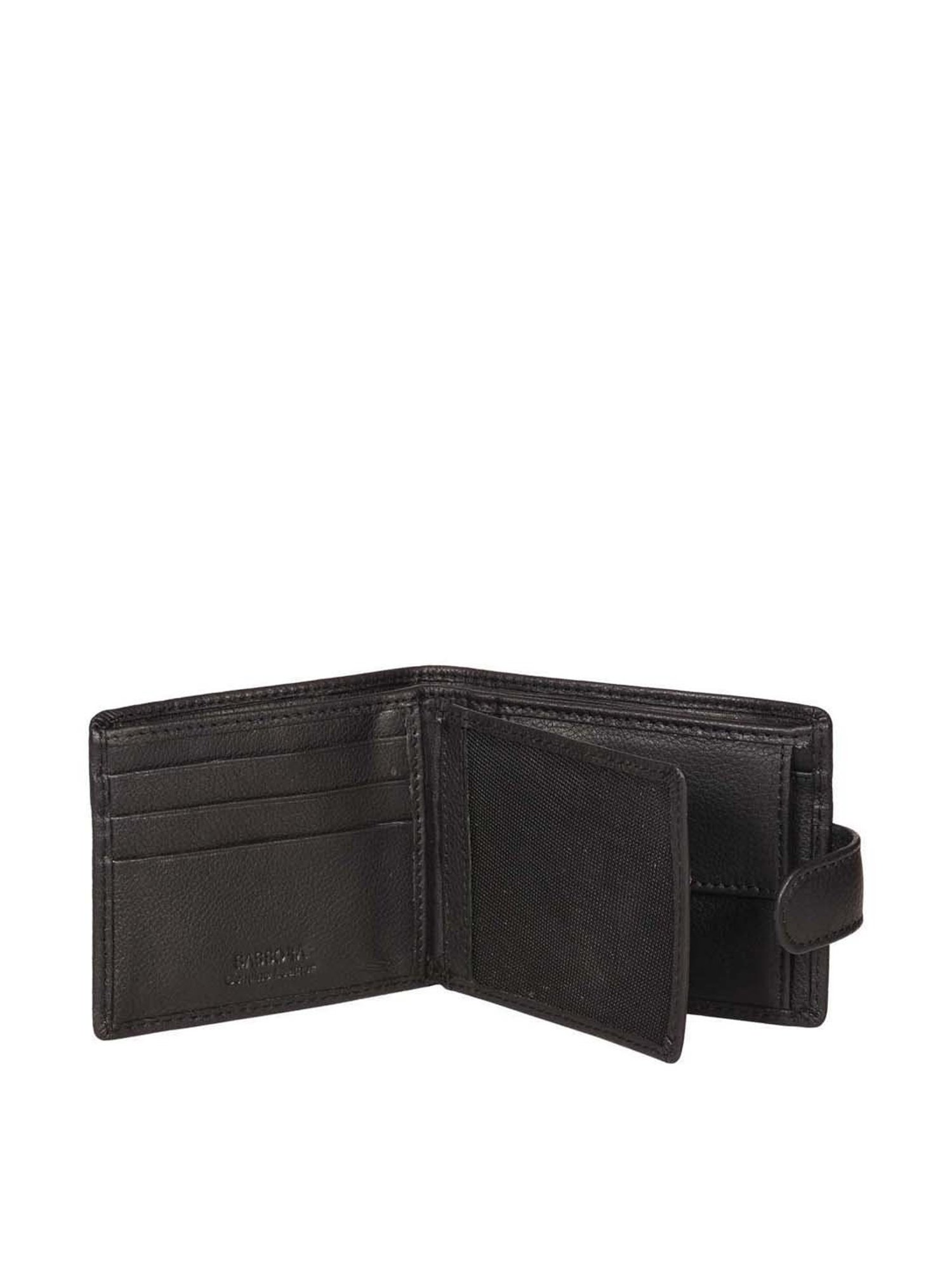 SASSORA Black Casual Leather Rfid Bi-Fold Wallet for Men