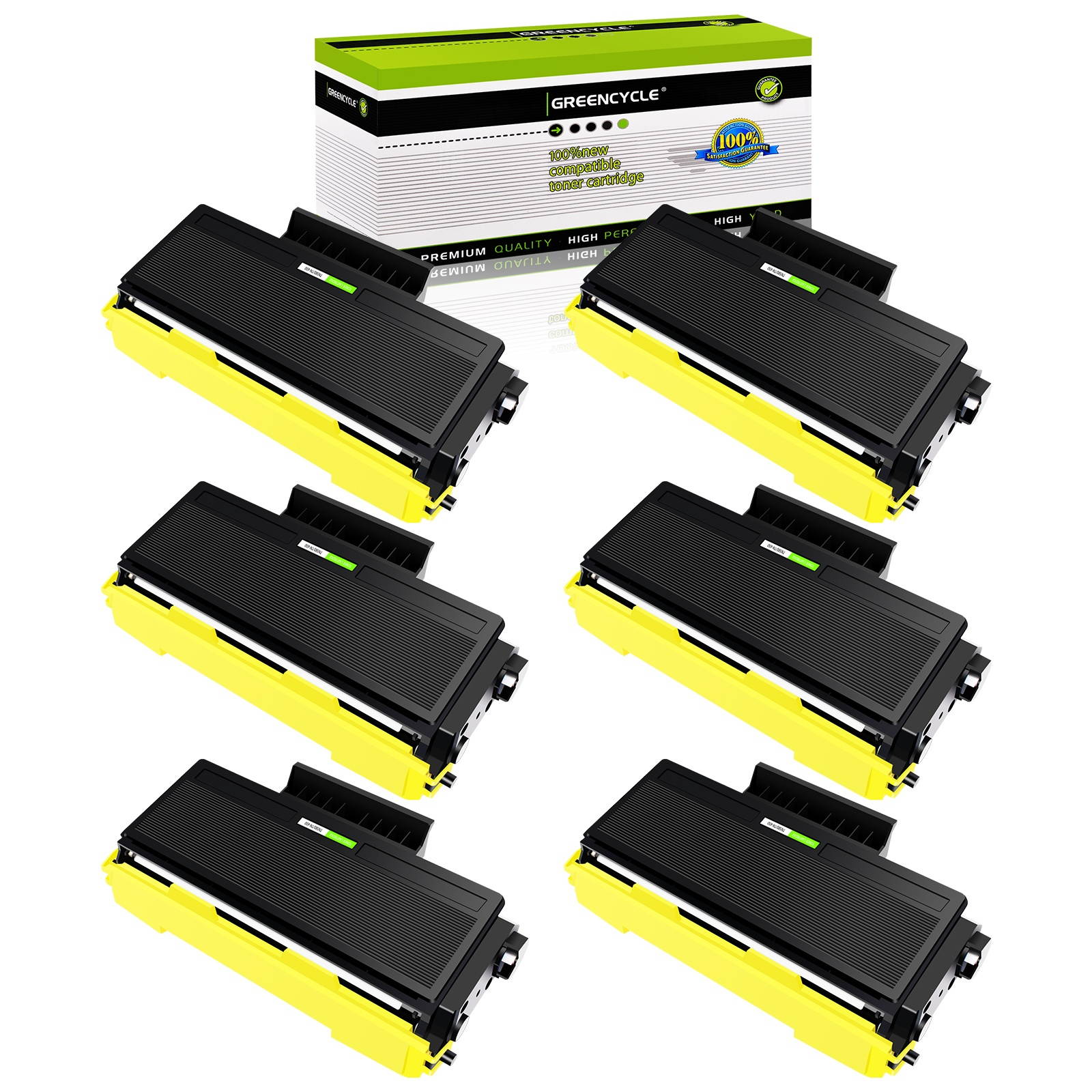 GREENCYCLE 6 Pack New Compatible Brother TN580 TN-580 Toner Cartridge for Brother DCP-8060 HL-5200 HL-5240 MFC-8460N