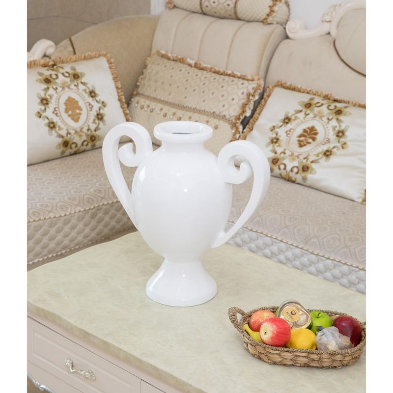 Uniquewise White Fiberglass Amphora Style Modern Centerpiece Vase