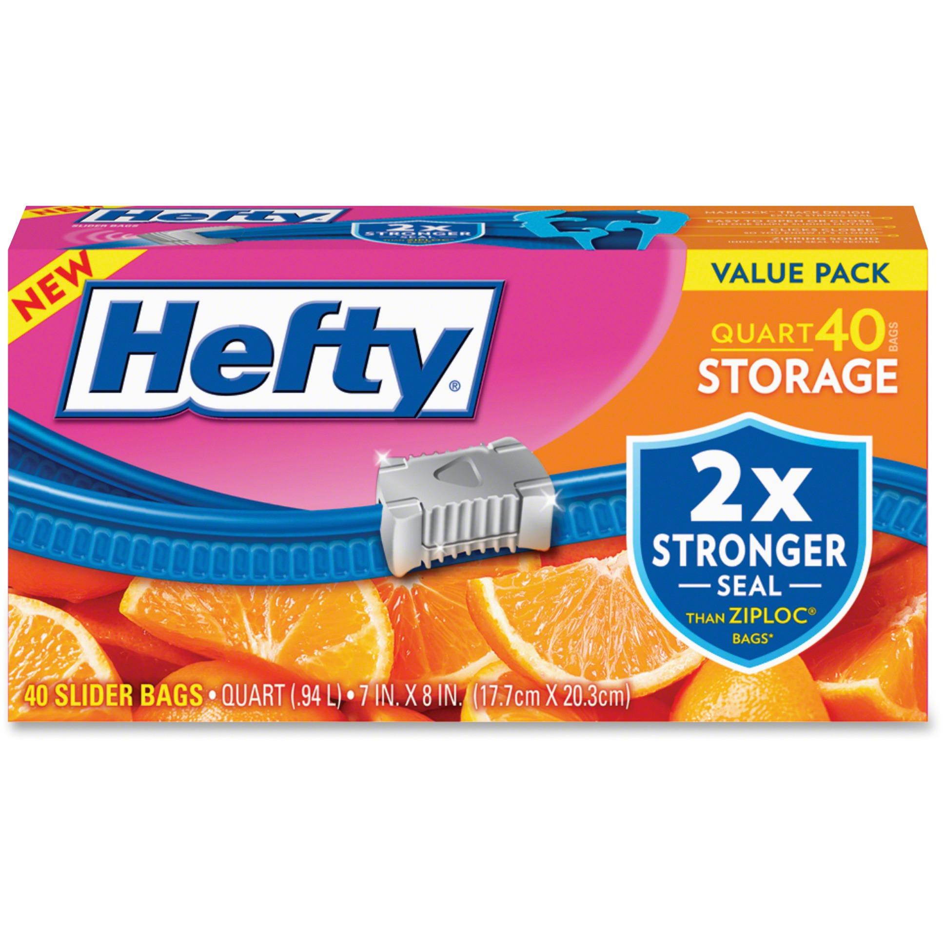 Pactiv Corporation Hefty Slider Storage Bags 1Qt 40/BX Clear R81240
