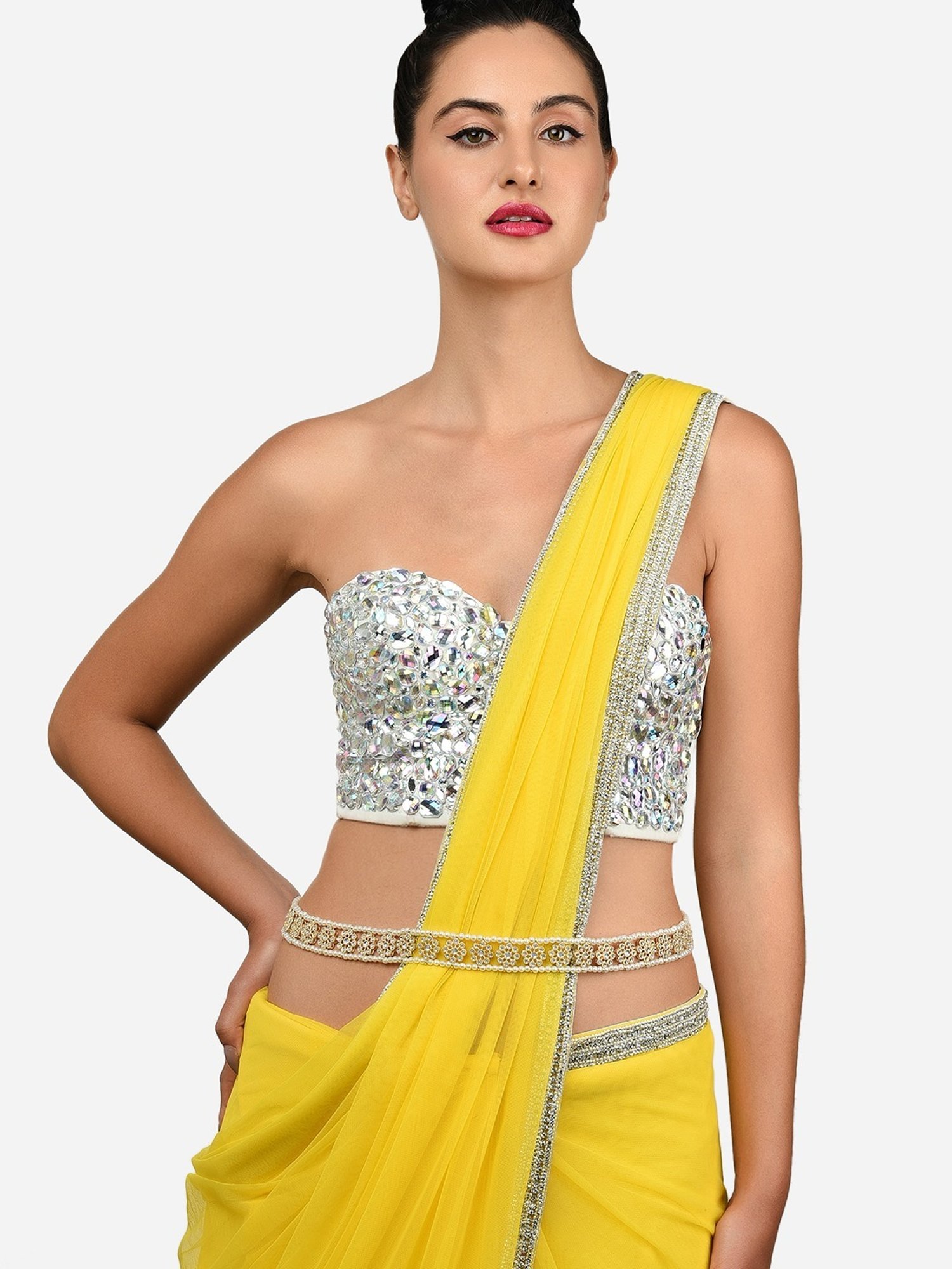 Zaveri Pearls Gold Tone Traditional Kundan Pearls Embellished Bridal Kamarbandh-ZPFK15973